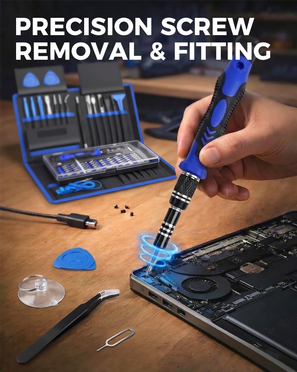 80-in-1 Precision Magnetic Screwdriver & Electronics Repair Kit, Blue