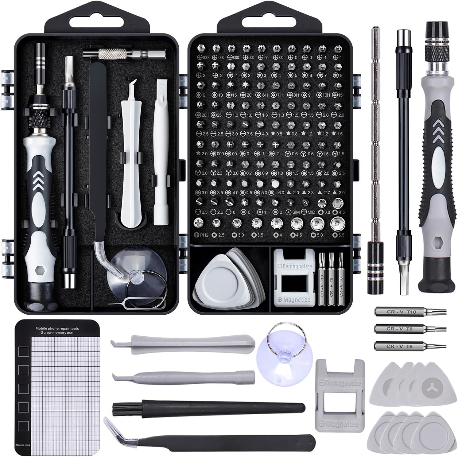 SHOWPIN 122-Piece Precision Computer Screwdriver Kit with 101 Magnetic Bits
