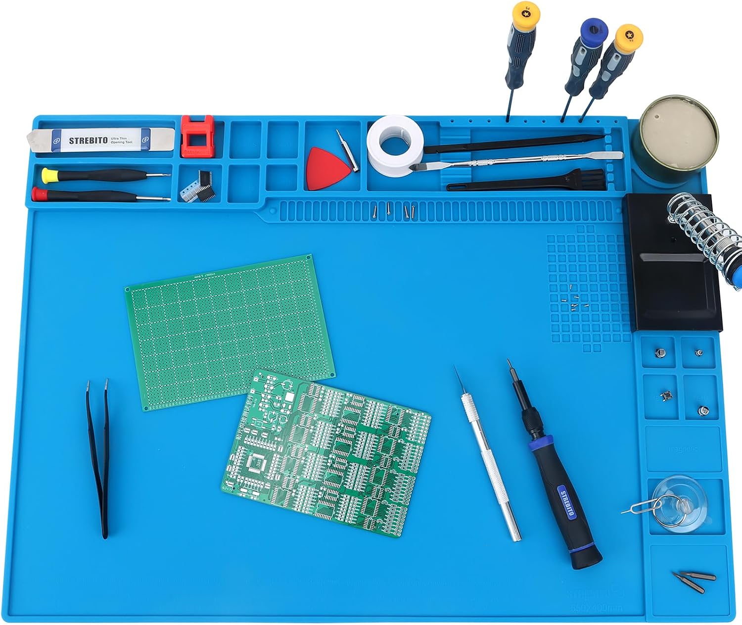 STREBITO Large Soldering Mat, 21.7"x15.8", 932°F Heat Resistant & Magnetic