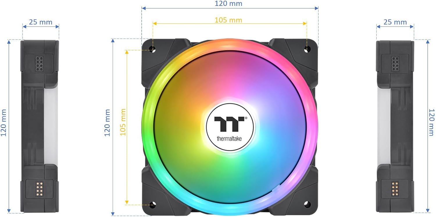 Thermaltake SWAFAN EX 12 ARGB PC Cooling Fan, 3-Pack